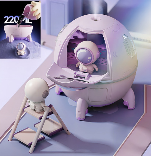 Humidificador difusor Boneco Astronauta Galaxy, color blanco