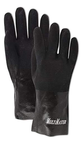 Guantes De Pvc Con Acabado De Arena Fina, Negro