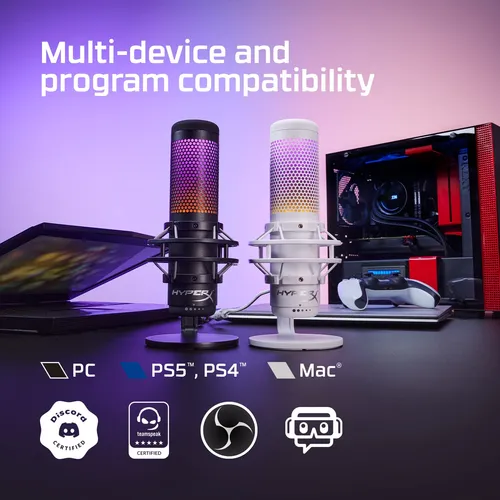 Micrófono Hyperx Quadcast S Con Condensador Usb Rgb Para Pc/