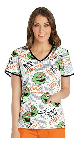 Cherokee Women  S V-neck Sesame Street Print