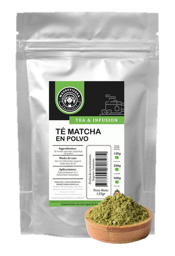 Té Matcha Orgánico En Polvo X125g - Kg a $280