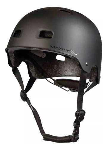 Casco Protector Max-you Monopatin Skate Bici Vh62 - Rex Color Negro Talle Large