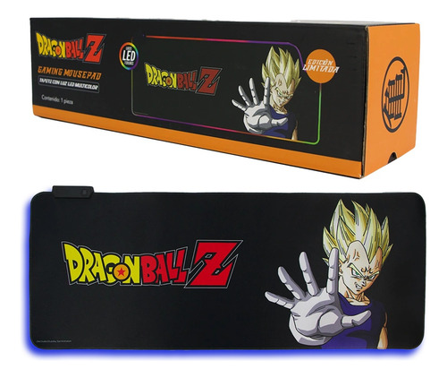 Mouse Pad Anime Dragon Ball Vegeta Ssj Gaming Led Multicolor Negro Vegeta Ssj