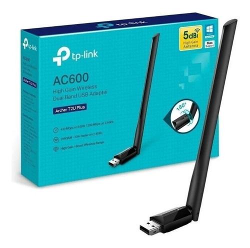 Adaptador Wifi Usb Tp Link Archer T2u Plus Dual Band 5dbi