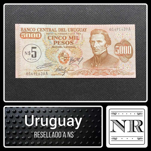 Uruguay - 5.000 | 5 N$ Pesos - Año 1975 - P #57 - Resello