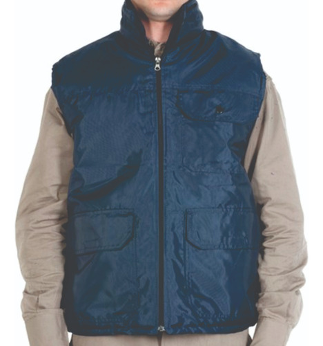 Chaleco Anorak Trucker Azul 3 Bolsillos Pampero Talle M