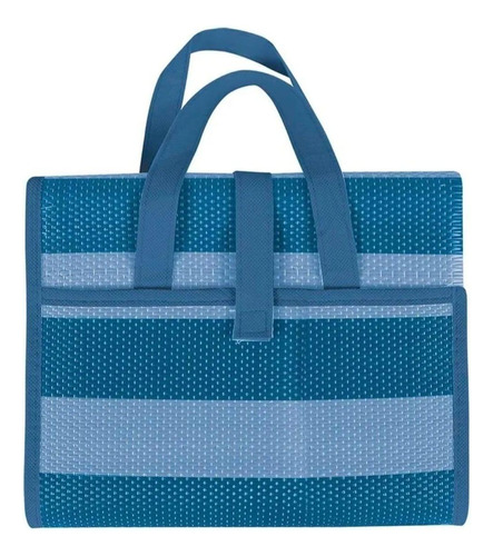 Esteira De Praia Dobrável 1,80x90cm Vira Bolsa Cor Azul