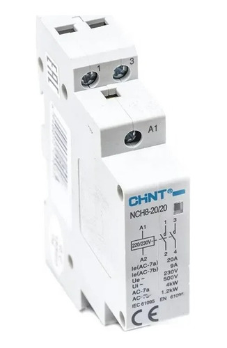 Contactor Modular 230vac 20a, 4kw Ac1, 2na