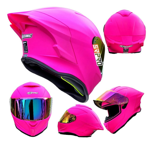 Casco Moto Mujer Rosa Barbie Ece2206 Xtrong Fucsia Deportivo