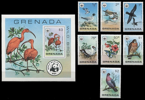 Fauna - Wwf - Aves Silvestres - Granada - Serie + Block Mint