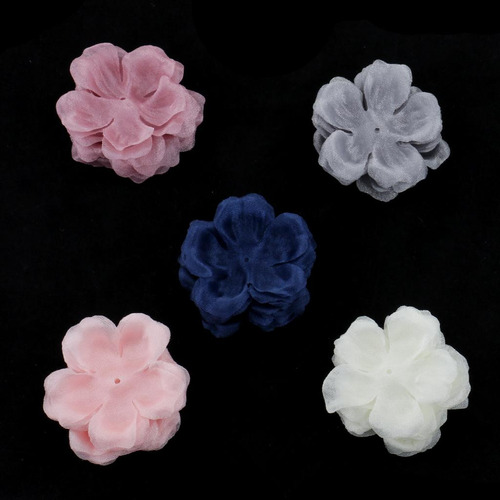 2 X 50pcs 5 Colors Decorative Chiffon Flowers Petals For