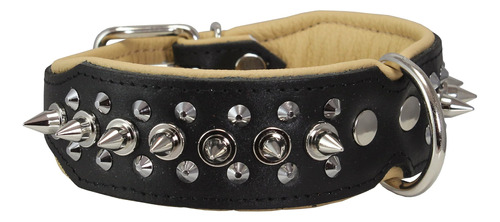 Dogs My Love Collar De Perro De Cuero Genuino Con Tachuelas 