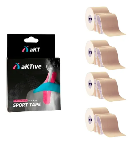 Kit 4 Kinesiology Sport Tape Bandagem Elástica Kinesio Fisio Cor Bege