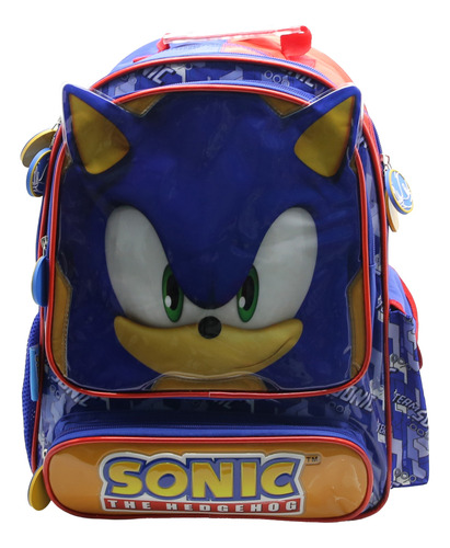 Mochila Sonic 16'' Cresko Infantil Escolar Niño 