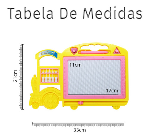 Imagem 2 de 7 de Quadro Magico Infantil Caneta E Carimbo Trem Lousa Amarelo