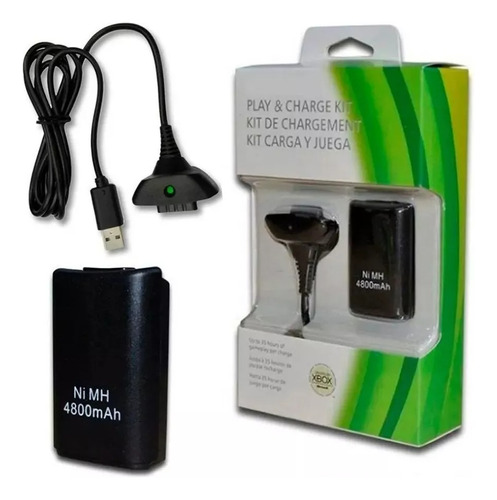 Kit Carga Y Juega Bateria + Cable Joystick Xbox 360