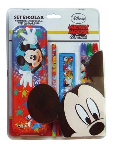 Kit Escolar Set Arte Regalo Infantil Mickey Mouse Disney 