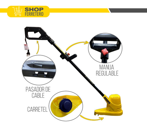 Imagen 5 de 10 de Bordeadora Profesional Cesped Shopfer Shop902 900w + Regalos