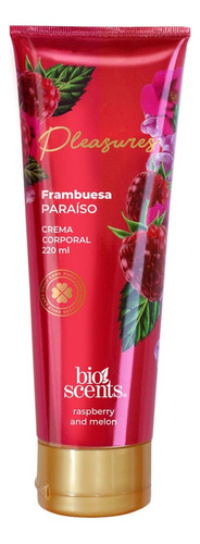 Crema Corporal Perfumada Bioscents Pleasures Frambuesa Paraíso 220ml