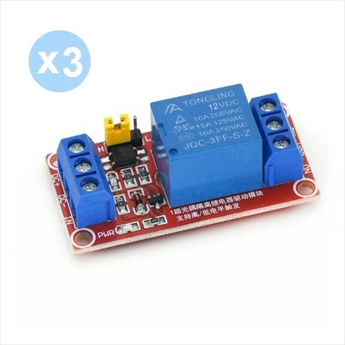 Pack 3 Modulo Relay 12v 1 Canal Trigger Alto Y Bajo, Arduino