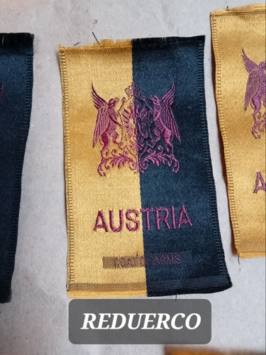 Escudo De Armas Impreso En Tela 7,5x4,5 Austria Antiguo (Usado)