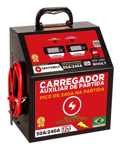 Carregador 50a/240a 12v Auxiliar De Partida Carro Caminhão