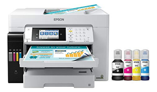 Epson Ecotank Pro Et-16650 Impresora Inalámbrica De Gran Formato A Color Todo En Uno Con Escáner, Copiadora, Fax Y Ethernet, Color Blanco