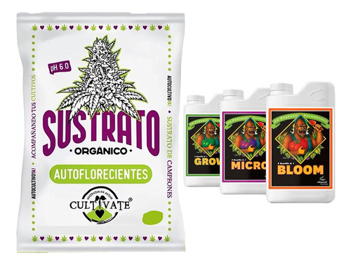 Sustrato Cultivate Auto 80lt Base Advanced Nutrient 500cc