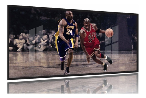 Quadro Michael Jordan Jogando Decorativo 130x60 Moldura Pret