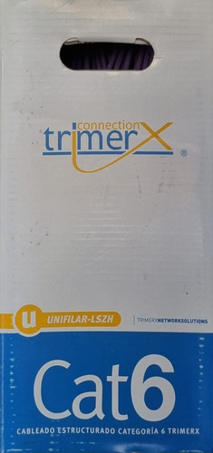 Cable Utp Cat 6 23 Awg Violeta Trimerx 305 Mt Libre Halogeno