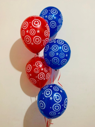 10 Globos 12   Impresos Para El Capitan America