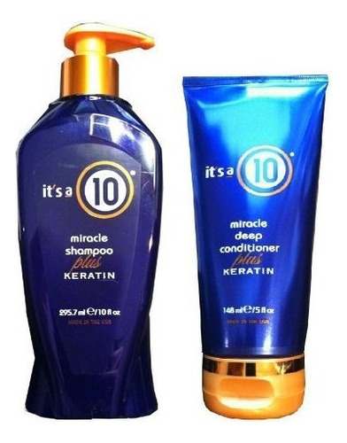 Es Un 10 Miracle Shampoo Plus Keratin 10 Oz - Deep Condition