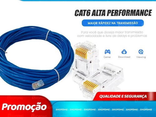 Cable de red de Internet Cat6 azul de 5 metros con conector Cat6