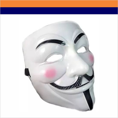 Máscara Anonymous V De Vingança Carnaval Fantasia Cor Branco V Vingança