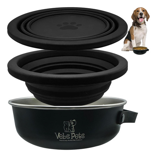 Vebs Pets - Tazon De Acero Inoxidable Para Perros, De 24 Onz