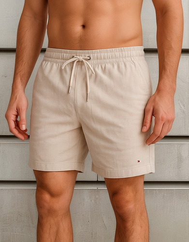 Shorts Linho Masculino Sandrini Casual Verão Confortável