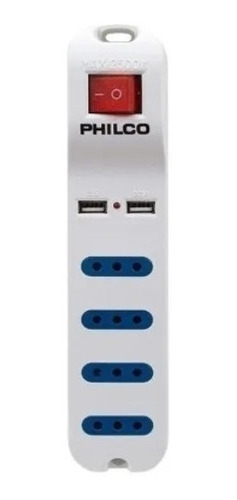 Extensión Philco Xt41 Con 4 Pos. Ac + 2 Pos. Usb - Mirage