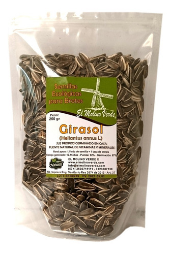 Semilla De Girasol Entera 250gr