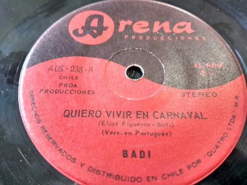 Vinilo Single De Badi Quiero Vivir ( L L117