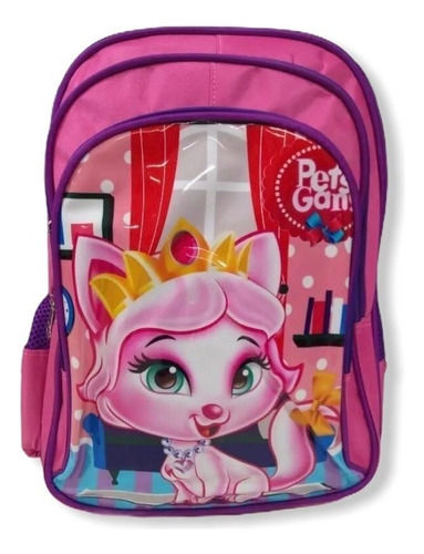 Mochila Escolar Alça Costas Infantil Princesas Feminina Cor Rosa-chiclete Desenho Do Tecido Pet Gang
