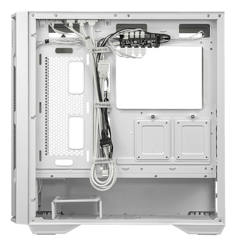 Gabinete Cougar Uniface Rgb Blanco Con Vidrio Templado Nnet