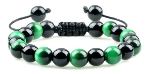 Pulsera De Piedra Onix Ojo De Tigre Green M1