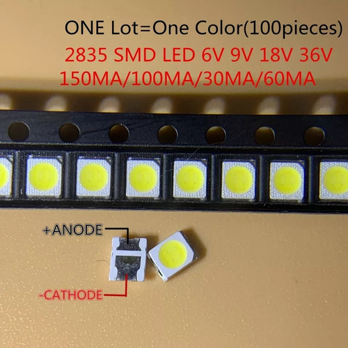 Imagen 1 de 1 de Leds 2835 3v Blanco Alto Brillo 1w 350ma 100pza