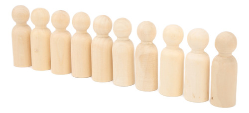 Boneca De Madeira Inacabada, 10 Peças, 75 Mm E 3,0 Polegadas
