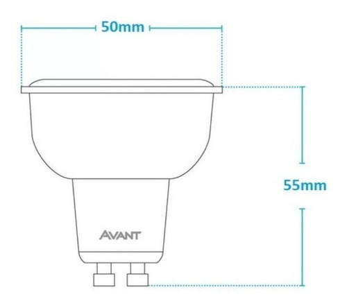 Imagem 3 de 5 de Lampada Led Dicróica Gu10 4,8w Avant Branco Neutro 4000k