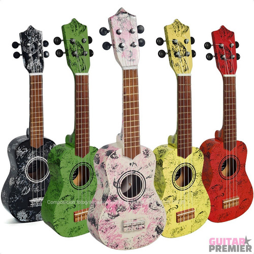 Ukelele Electroacustico Soprano Colores Superior Funda Pua