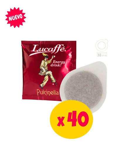 40 Pods E.s.e. Café Italiano Lucaffé Pulcinella Envío Gratis