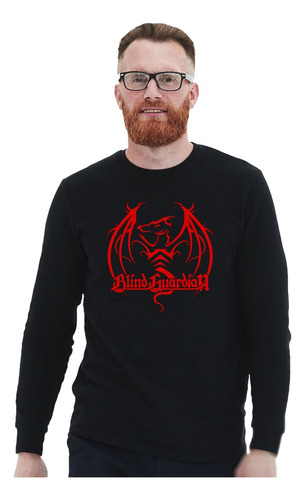 Polera Ml Blind Guardian Logo Rojo Metal Impresión Directa