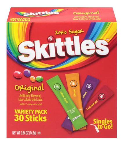 Skittles Singles To Go - Paquete Variado, 30 Unidades