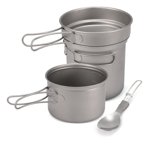 Set De Cocina Para Camping 1000ml 750ml Cacerola Sartén Cuch